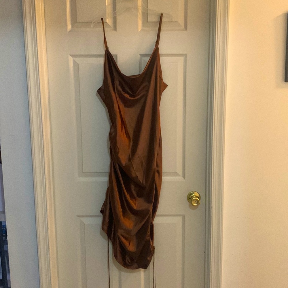 New Brown Silk Dress